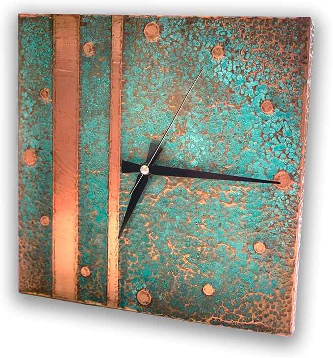 Handmade Copper Wall Clock Artisan Touch in Every Piece - Aged Grace Wall Decor Copper Clock for Living Room, Office, Kitchen & Bedroom (17.7 Inch)