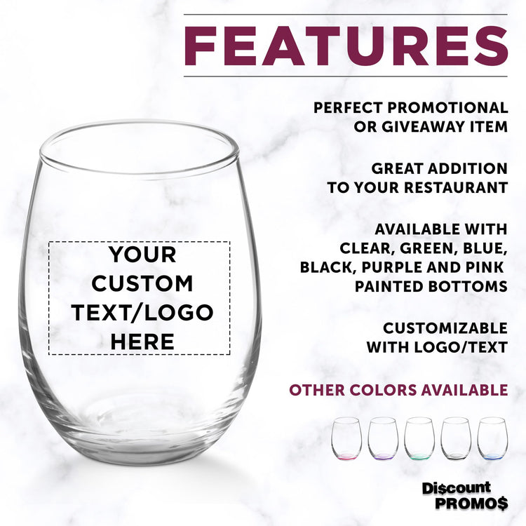 Custom Stemless Wine Glasses by ARC 5.5 oz Set of 12 (100 Count)