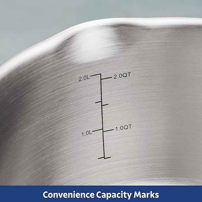 Tramontina Tempo Tri-Ply Base Stainless Steel 3-Quart Sauce Pan with Glass Lid, Induction-Ready Saucepan, Oven-Safe, Dishwasher-Safe