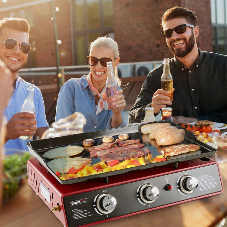 PD1301R 3 Burner Tabletop Propane Gas Griddle with Cover