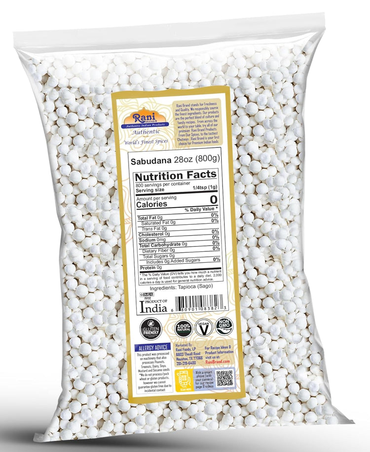 Rani Sabudana (Tapioca/Sago) Pearls 28oz (800g) ~ All Natural | Vegan | No Colors | NON-GMO | Indian Origin - Nestoria