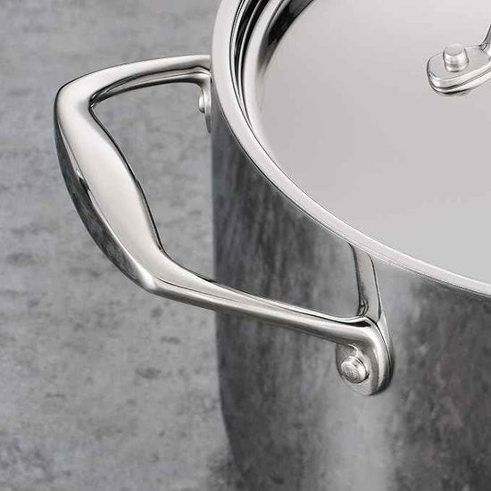 Tramontina Signature Tri-Ply Clad Stainless Steel 12-Piece Cookware Set with Lids, Pots and Pans Kitchen Set, Induction-Ready, Dishwasher-Safe, NSF-Certified, Made in Brazil