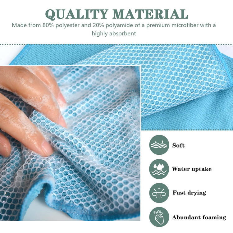 Dish Cloth for Washing Dishes Kitchen Washcloth Cleaning Cloth (10 Count)