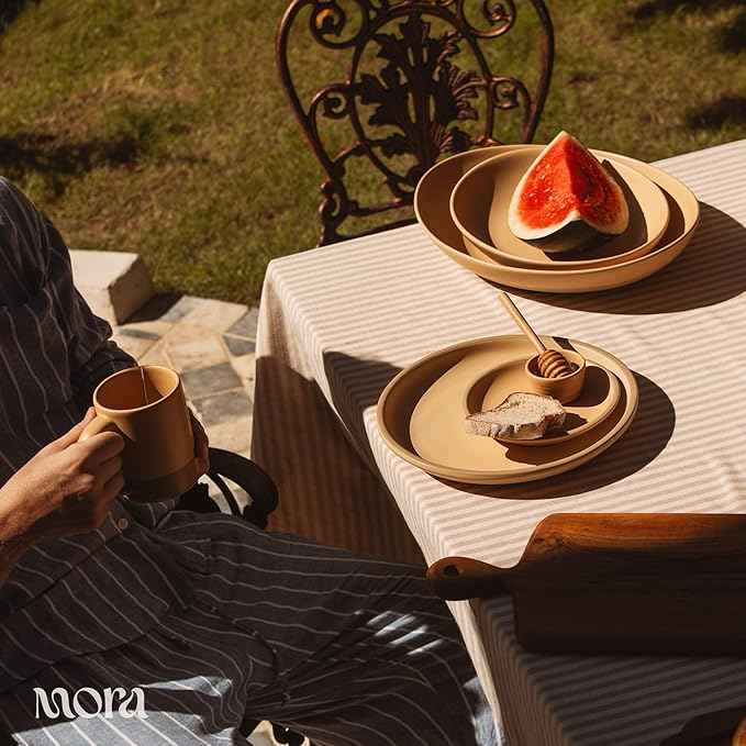 MORA Jumbo and Large Serving Dishes Set of 2, 13 inch and 12 inch Ceramic Pottery Oval Platters - Microwave, Oven and Dishwasher Safe - Iris & Merrigold