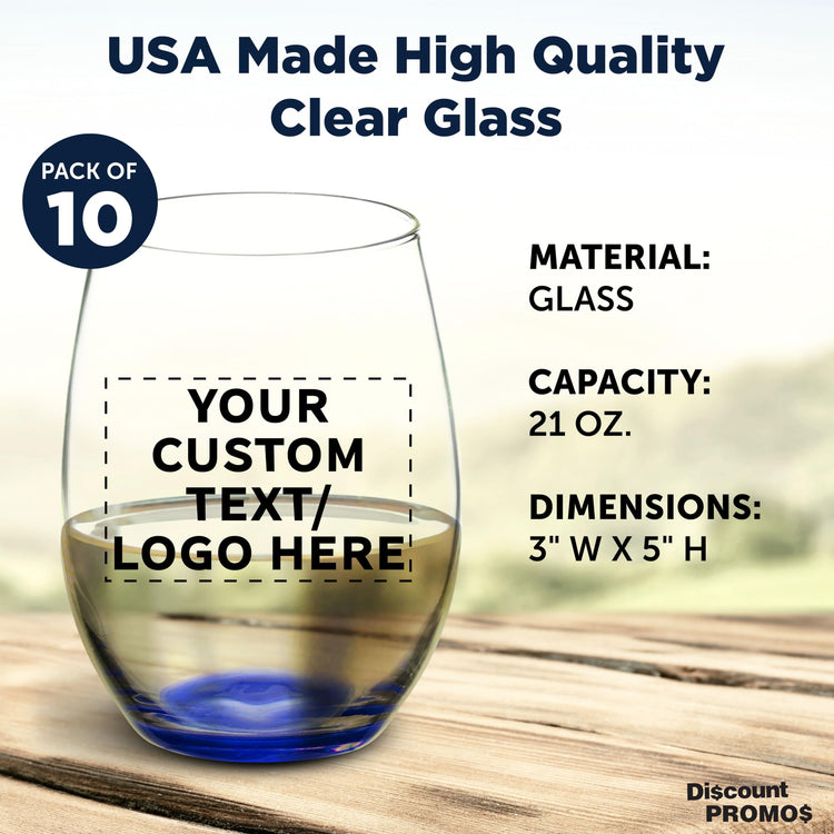 10 ARC Stemless Wine Glasses Set (10 Count)