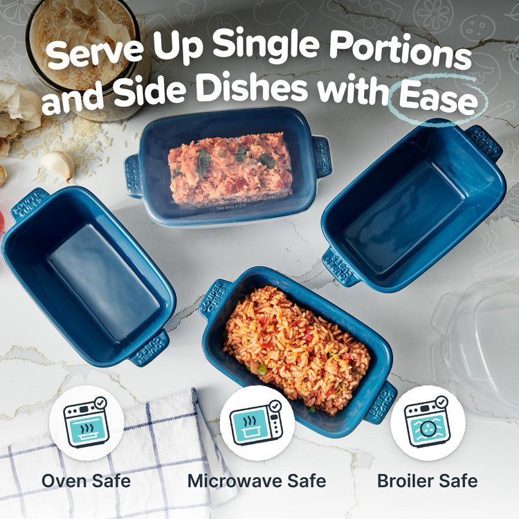 5"x3" Ceramic Baking Dishes with Lids