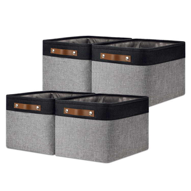 Canvas Storage Bin with Handles (4 Count)