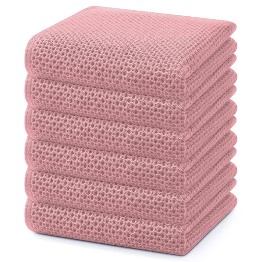 100% Cotton Waffle Weave Kitchen Dish Towels 6 (6 Count)