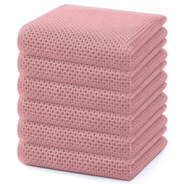 100% Cotton Waffle Weave Kitchen Dish Towels 6 (6 Count)