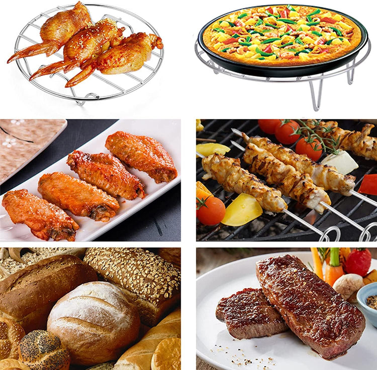 11.8" Round Cooking Rack Versatile Stainless Steel Grid Grill Steamer Rack