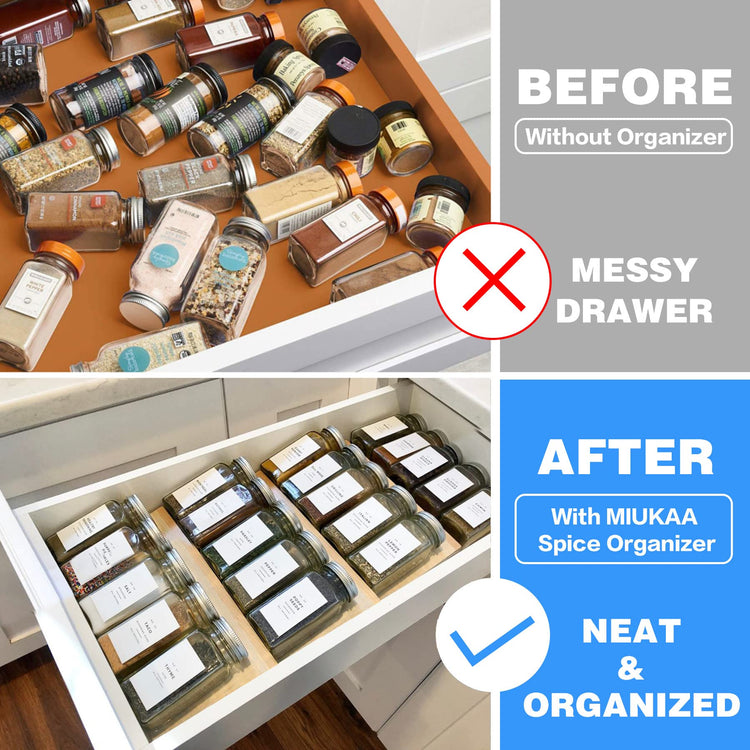 Clear Acrylic Spice Drawer Organizer (4 Count)