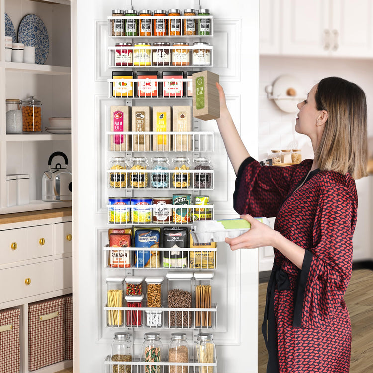 9 Tier White Over The Door Pantry Organizer