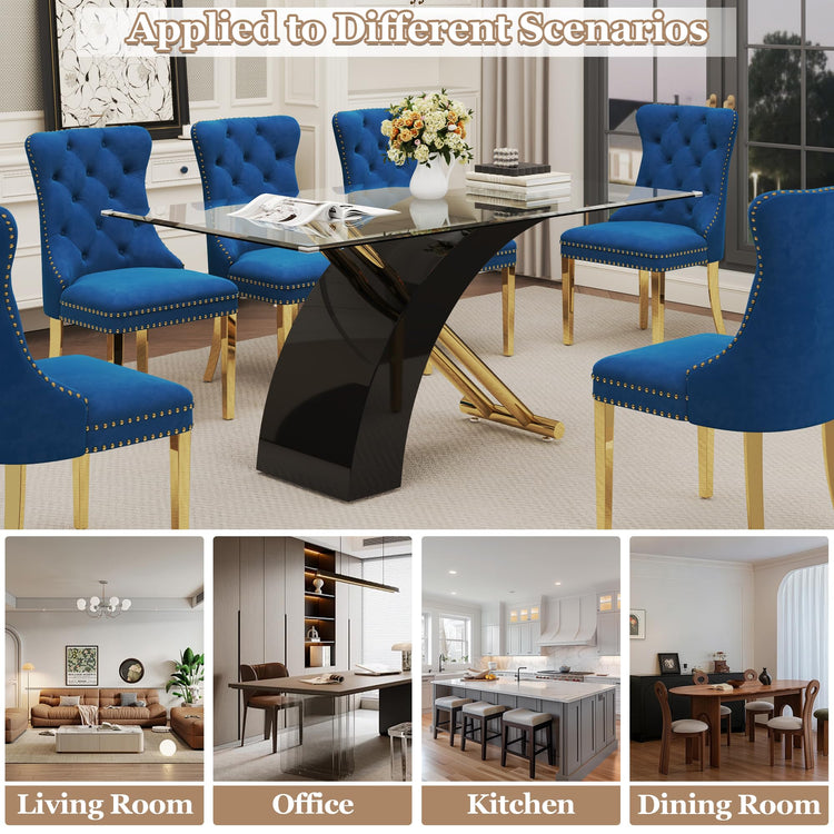 7 Piece Glass Dining Table Set for 6