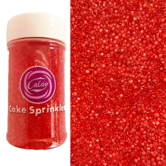 Red Sanding Sugar for Baking Edible Sparkling Coarse Sugar Crystals Sprinkles for Baking Topping Cake Cookie Cupcake Topper Ice Cream Decoration Supplies 3.2 OZ (3.2 Ounce)