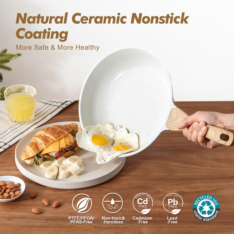 Ceramic Nonstick Frying Pan Skillets (2 Count)