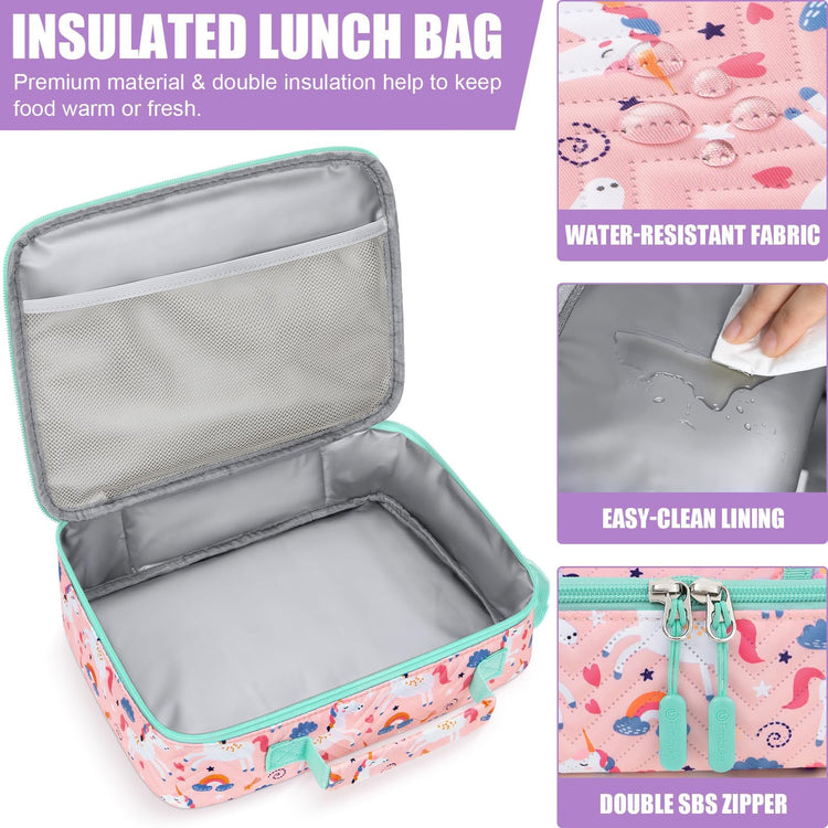 Kids Bento Snack Lunch Box with 4 Compartments (7 count)