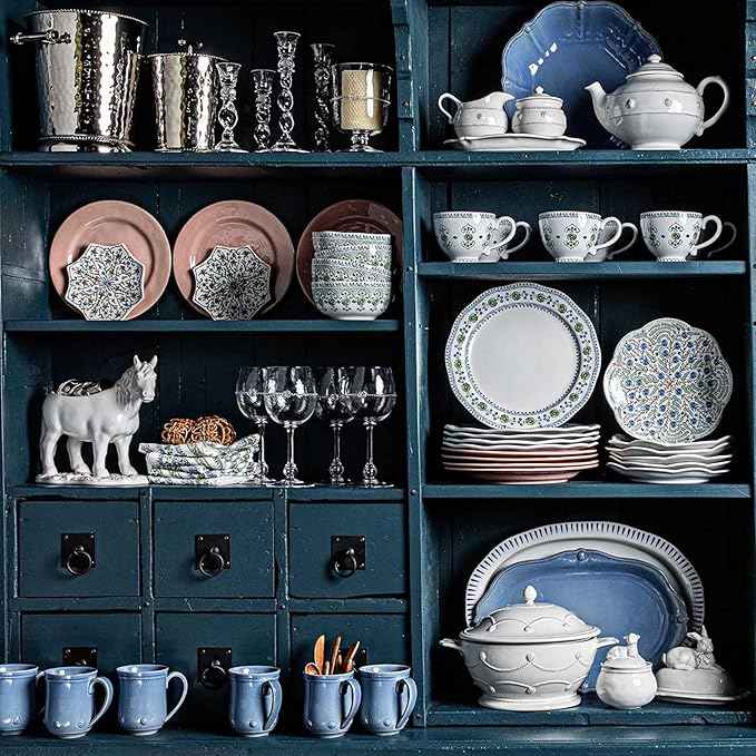 Juliska Villa Seville Place Setting (Chambray, Scalloped Side/Cocktail Plate Set/4)