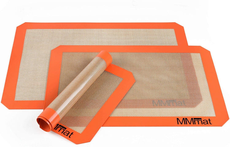 Silicone Baking Mat - Best German Silicone - Non Slip Silicone Baking Sheet, Non Stick Reusable Silicone Mats for Baking, Oven Liner, Counter Mat - Half + Medium + Quarter Baking Sheets Set
