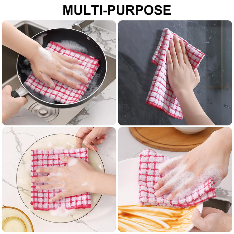Cotton 12 Pack Terry Kitchen Dish Cloths (12 Count)