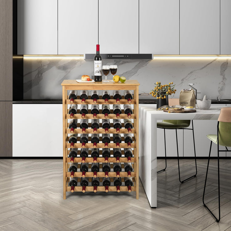 42 Bottles Bamboo Wine Rack