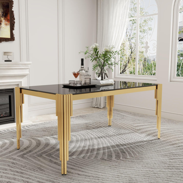 63'' Modern Glass Dining Table for 4