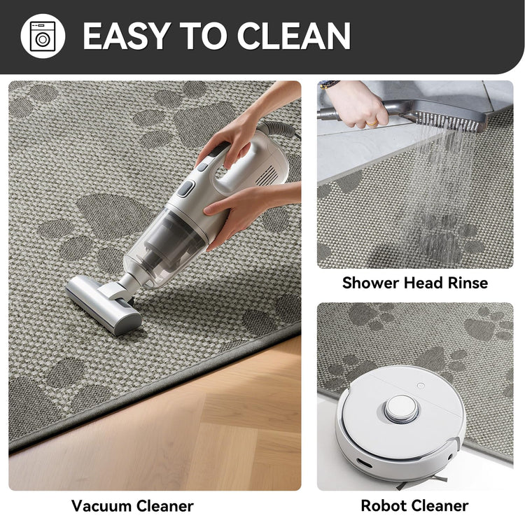 Kitchen Rugs Kitchen Mats for Floor Non Slip Gray Paw 17"x47" (5.48 Sq Ft)