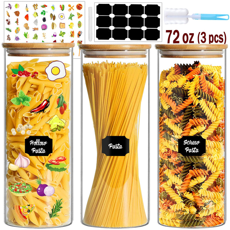 Glass Jars with Bamboo Lids (3 Count)