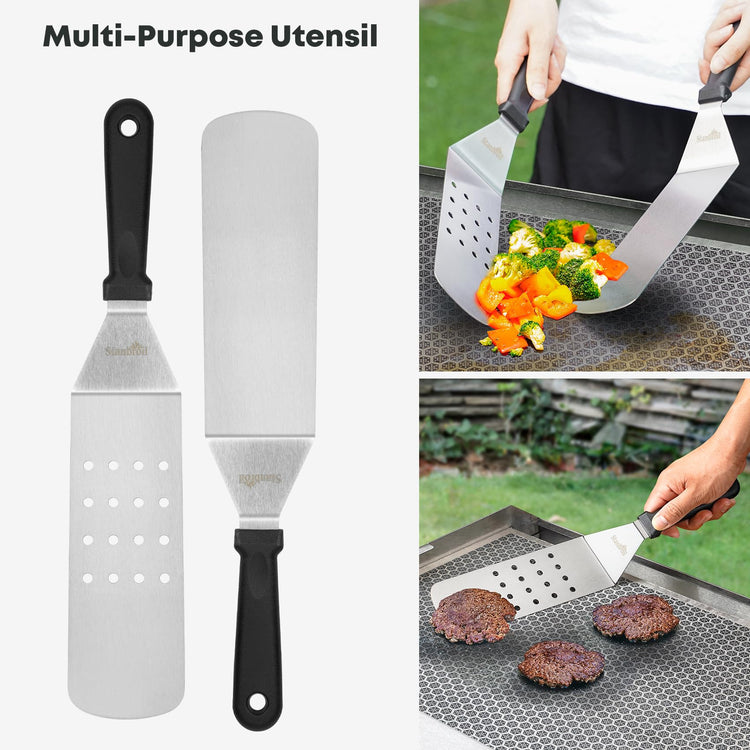 3 Piece Griddle Tool Set with Food Mover & 2 Grill Spatulas (3 Count)