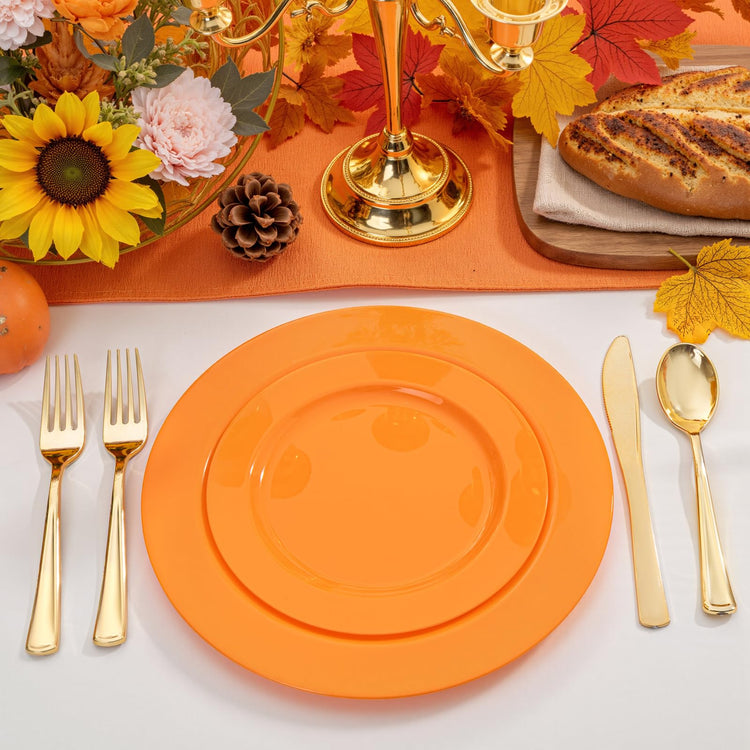 60PCS Orange Plates (60 Count)