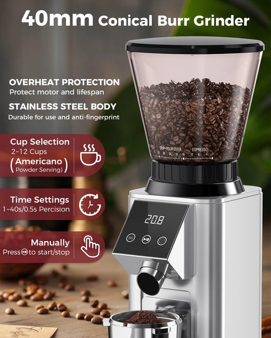 G1 Conical Burr Coffee Grinder with 48 Grind Settings