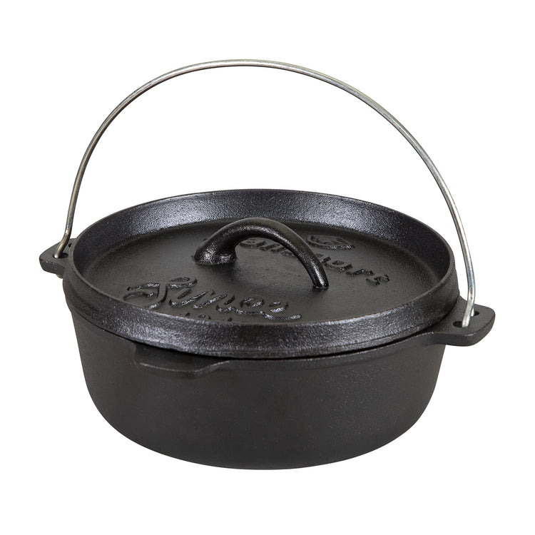 2 QT Pre Seasoned Cast Iron Dutch Oven Flat Bottom