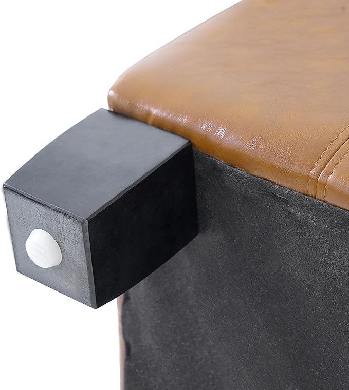 Christopher Knight Home Ottilie Faux Leather Storage Ottoman Bench, Wooden Rectangular Ottoman with Storage, Bedroom End of Bed Foot Stool, Entryway Ottoman Footrest, Living Room Extra Seat, Brown