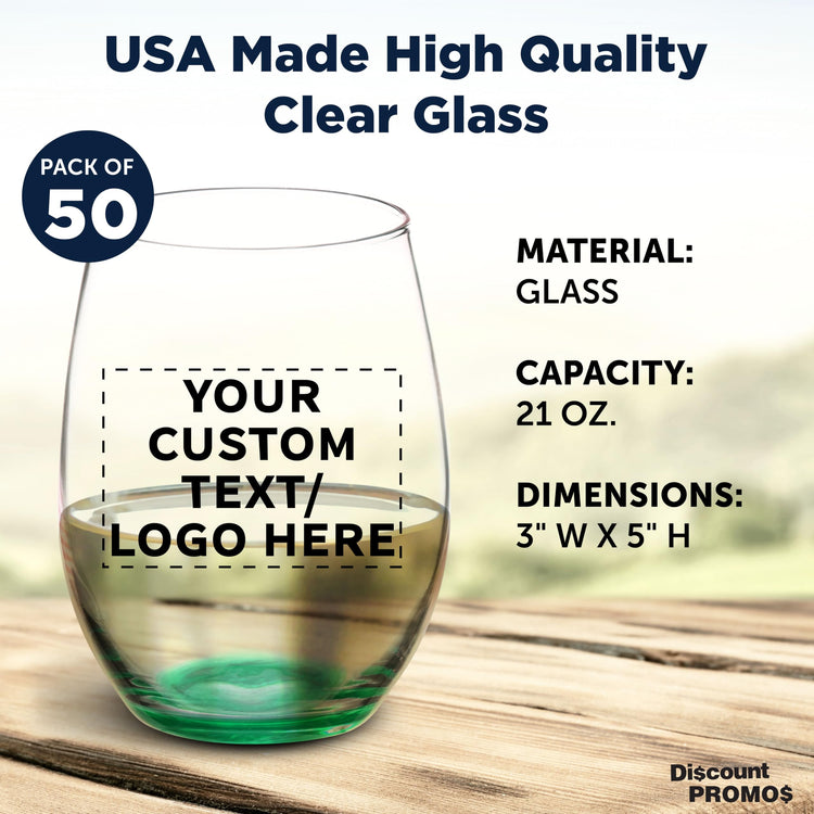 50 ARC Stemless Wine Glasses Set (50 Count)