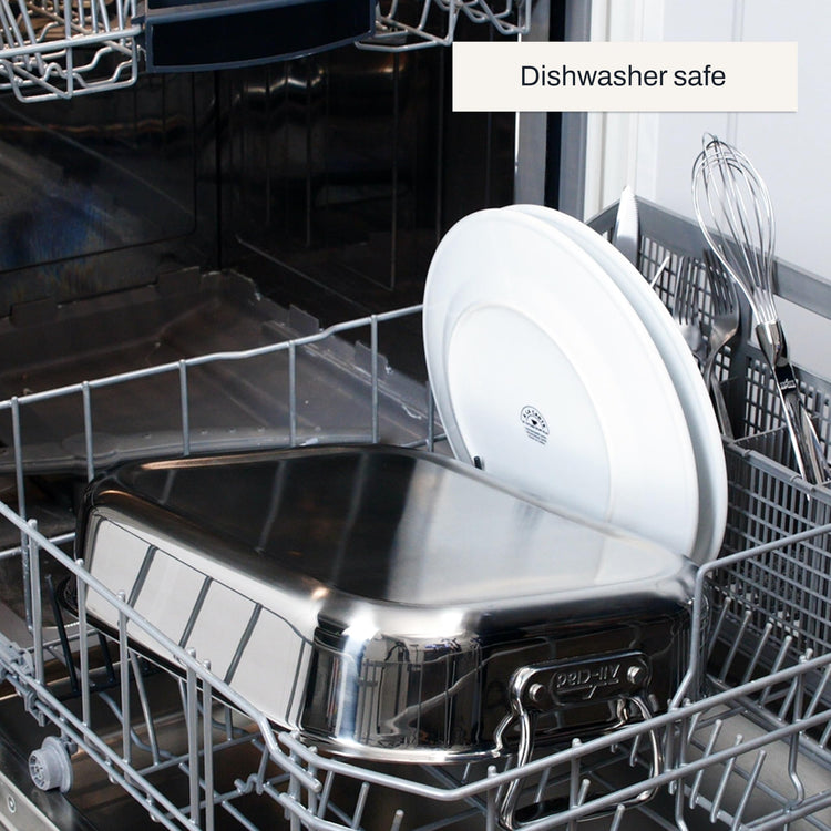 Specialty Stainless Steel Roaster and Nonstick Rack 16x13x5 Inch Oven Broiler Safe 600F Roaster Pan