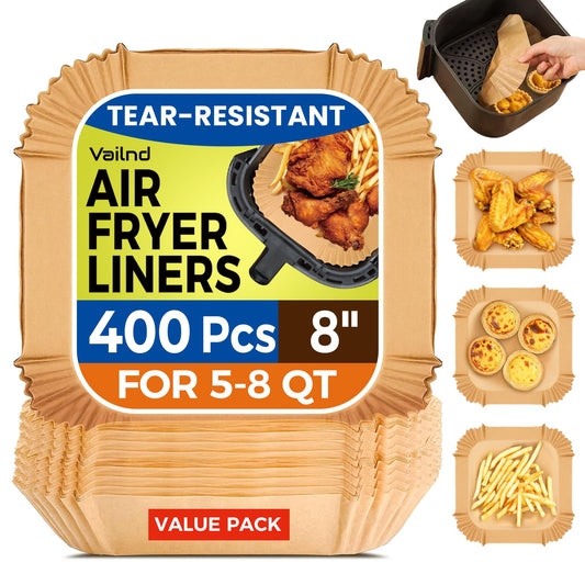 400 Pcs 8" Square Air Fryer Liners Disposable (400 Count)