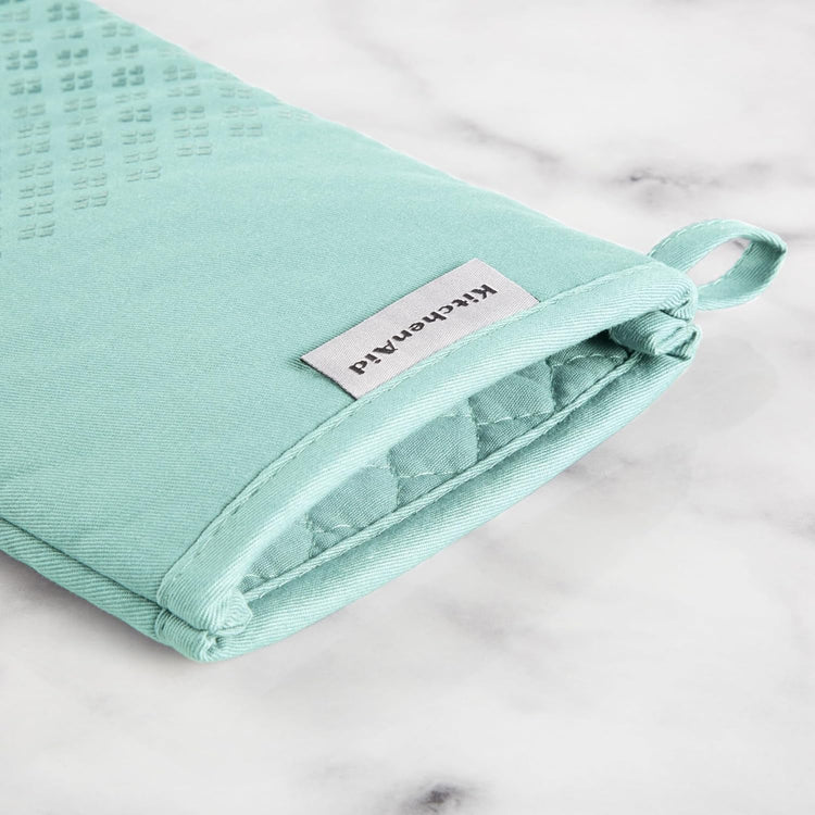 KitchenAid Asteroid Oven Mitt 2-Pack Set, Mineral Water Aqua, 7"x12.5"