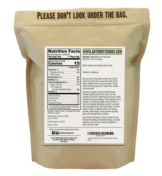 Organic Culinary Grade Cocoa Powder (16 Ounce)