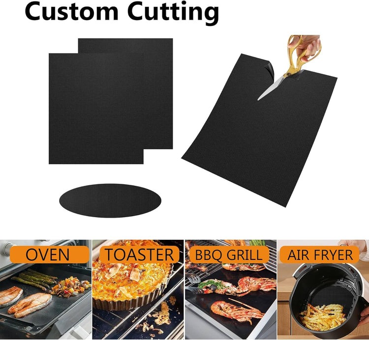 UBeesize 4 Pack Thickened Oven Liners for Bottom of Oven BPA & PFOA Free, Reusable 16x24 Inch Heavy Duty Non Stick Teflon Oven Mats, Fit Electric Gas Toaster Convection Microwave Ovens Grills
