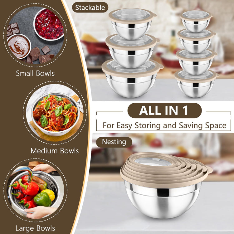 Mixing Bowl with Lid Set of 7