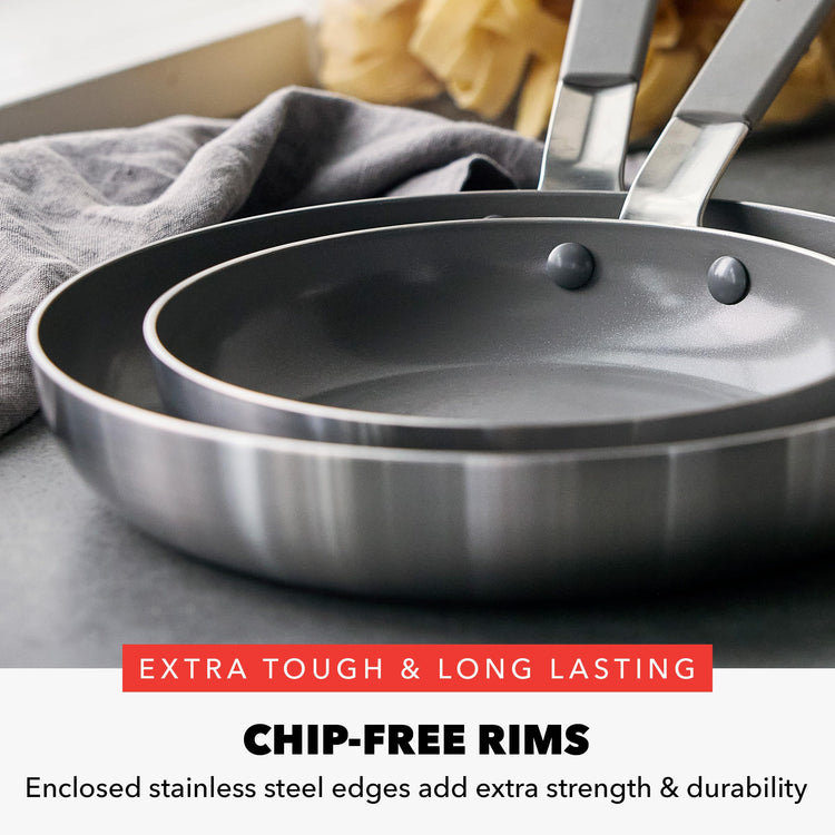 x Bobby Flay Stainless Steel 8” & 10” Frying Pan Skillet Set