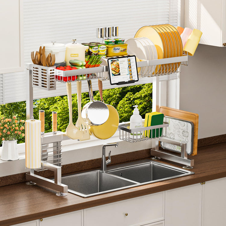 Luxurious 304 Stainless Steel Over Sink Dish Drying Rack