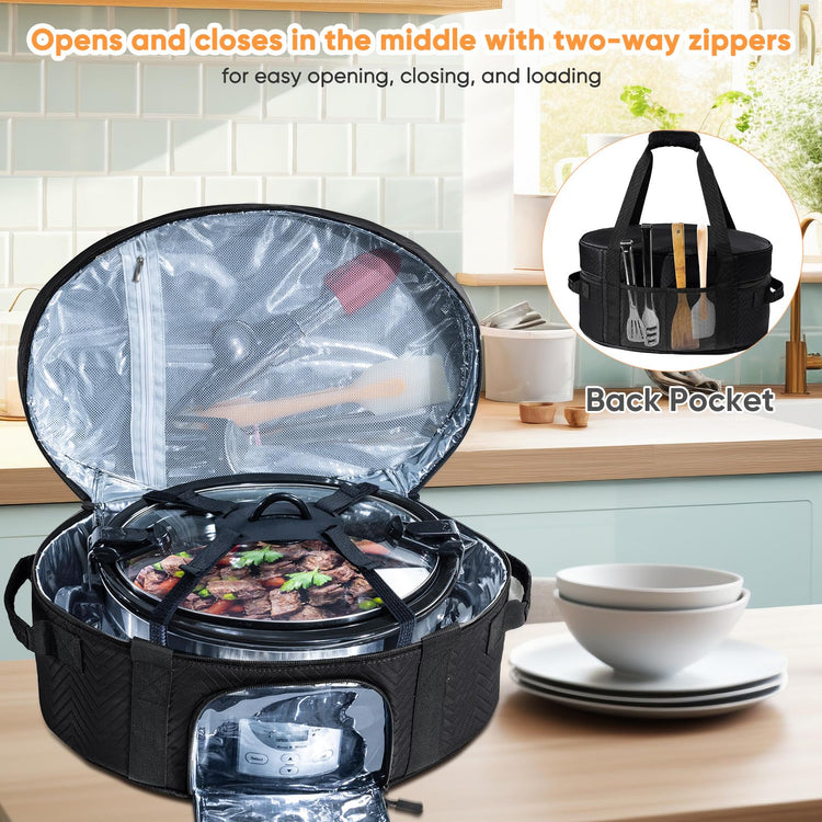 Insulated Slow Cooker Carrying Bag for 6