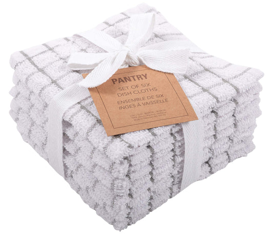 Pantry 100% Cotton Checkered Grid Dish Cloths (6 Count)