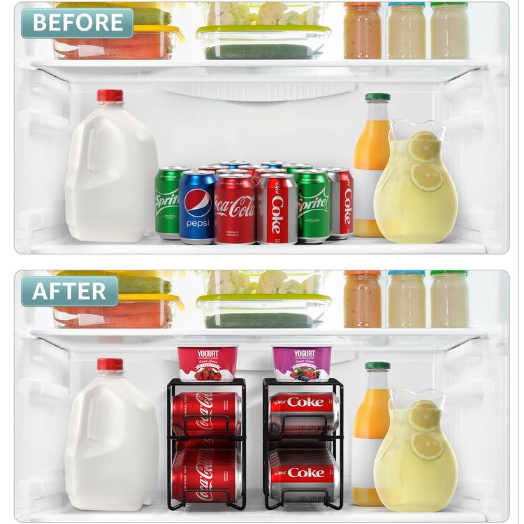 Soda Can Rack Beverage Dispenser & Organizer for 12 Standard 12oz Cans (12 Count)