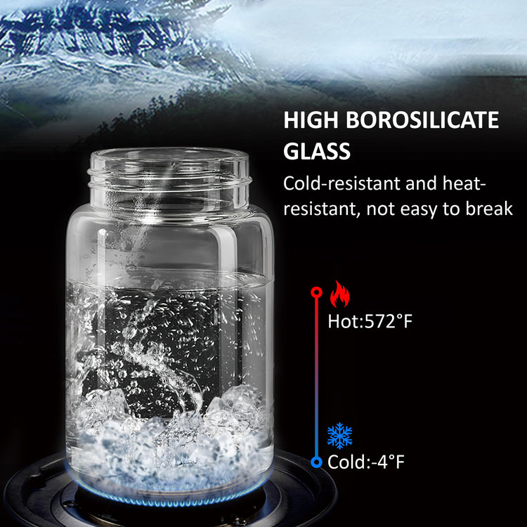26 oz 850 ml Clear Glass Storage Canister with Airtight Wooden Lid (4 Count)