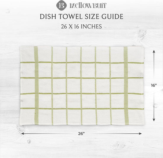 100% Cotton Terry Dish Towels, 4 pack16 x26 Inches, Super Soft and Absorbent Kitchen Towels, Perfect for Kitchen Cleaning and Dish Washing | Green - Nestoria