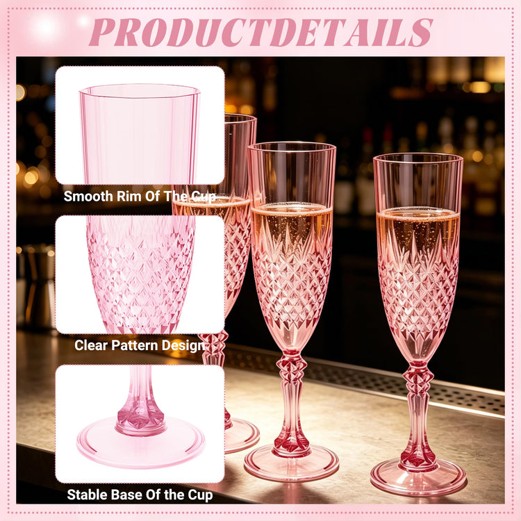 12 Pack Plastic Champagne Flutes (24 Count)