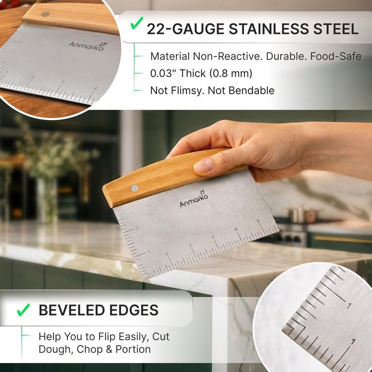 Dough Cutter for Bread and Pizza Dough