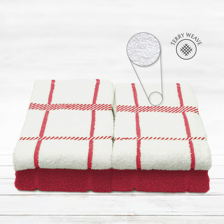100% Cotton Terry Dish Cloth & Dish Towel (4 Count)