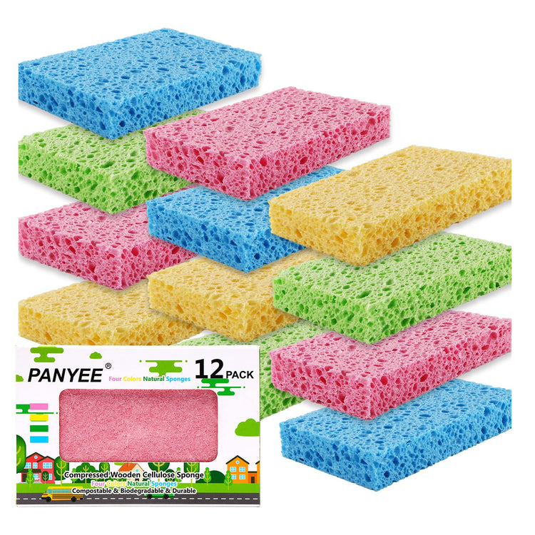Compressed Cellulose Kitchen Sponges 12Pack (12 Count)